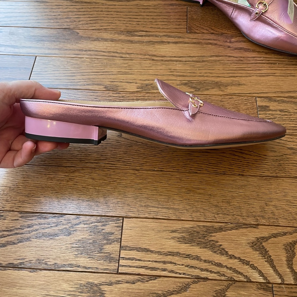 Coach Irene Metallic Pink Barbie Shearling Mule Shoes New - Picture 4 of 16